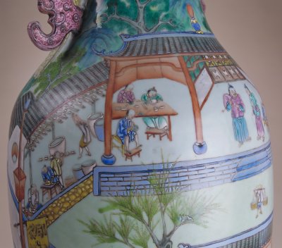 图片[4]-Large bottle with pastel painting of imperial kiln factory-China Archive